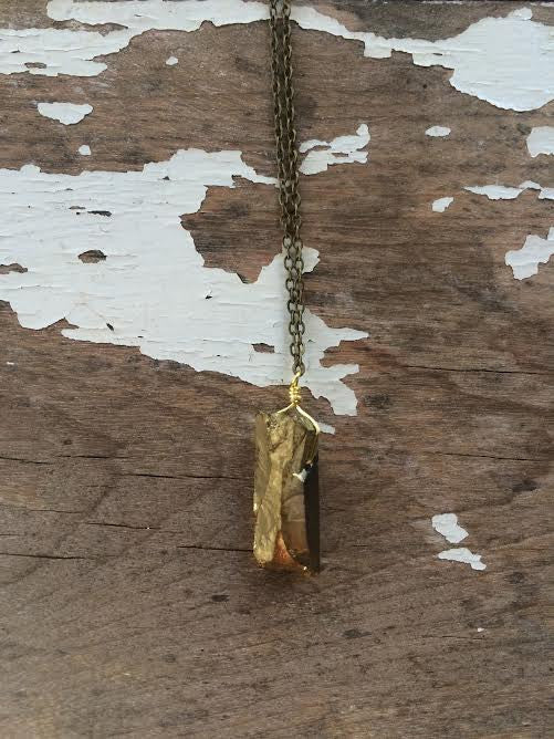 Dahlia Bronze Crystal Necklace
