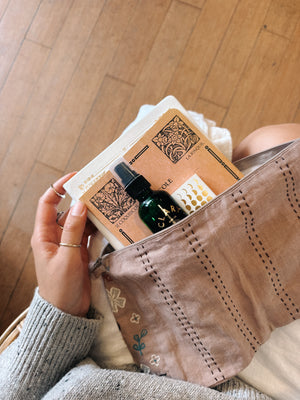 Linen Embroidered Pouch