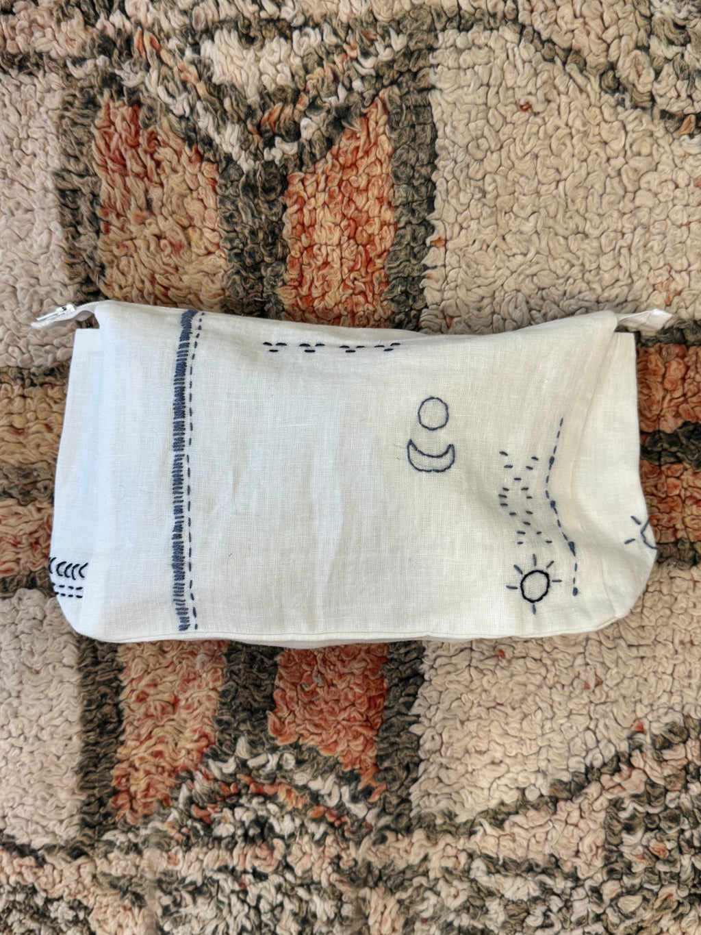 Linen Embroidered Pouch