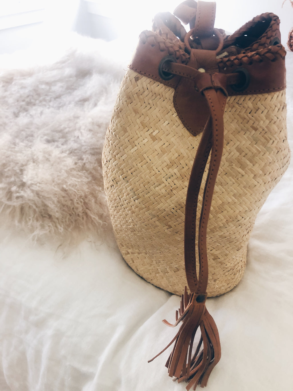 Bucket Straw Backpack
