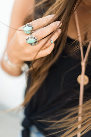 Vintage Turquoise Leaf Ring*SOLD