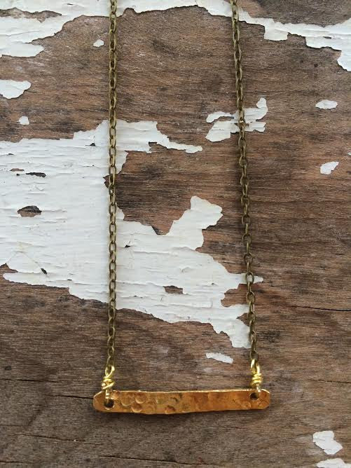 Cameilla Hammered Bar Necklace