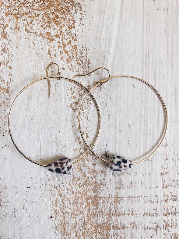 Hebrew Cone Hoop Earrings