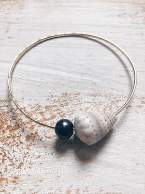 Ceylon Shell + Fresh Water Pearl Bangle *SOLD