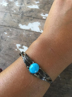 Vintage Turquoise Feather Bangle *SOLD