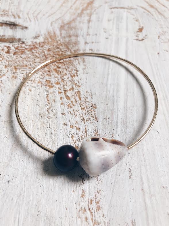 Veil Drupe + Freshwater Pearl Bangle