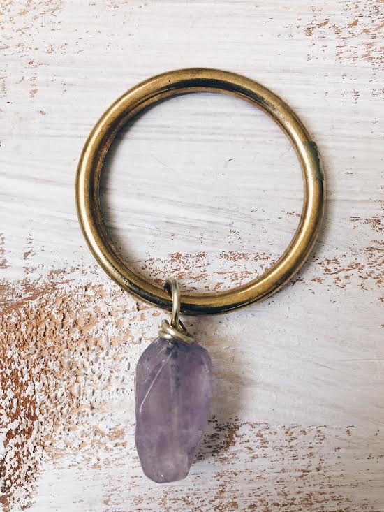 Brass Ring + Amethyst