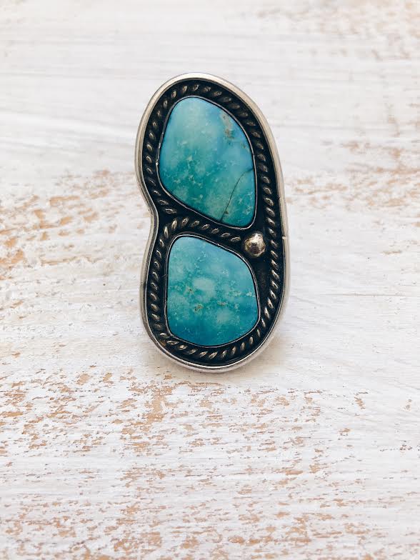 Two Tier Vintage Turquoise Ring *SOLD