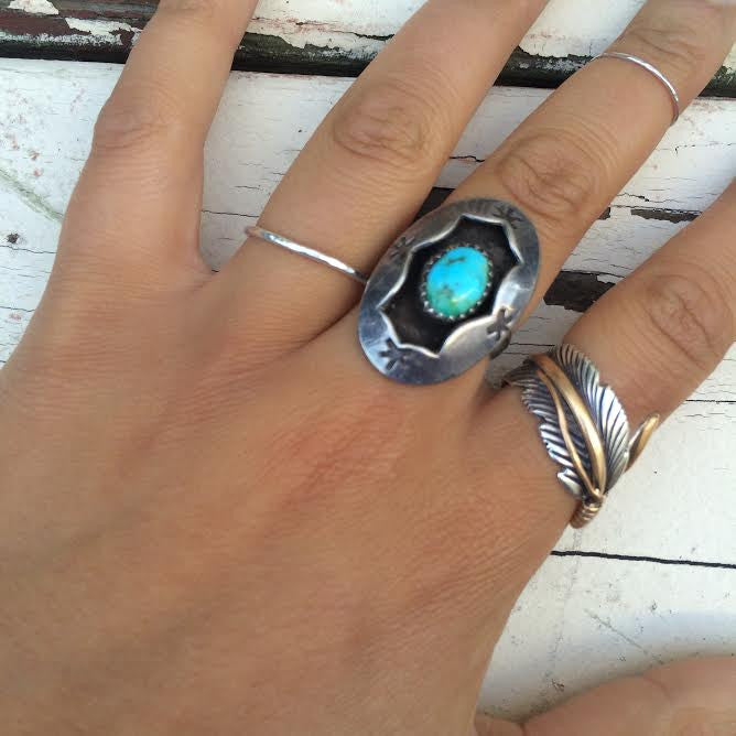 Vintage Navajo Shadow Box Ring *SOLD