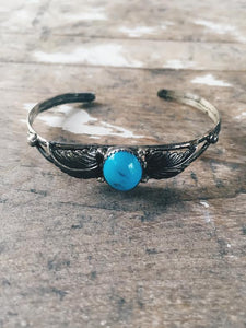 Vintage Turquoise Feather Bangle *SOLD
